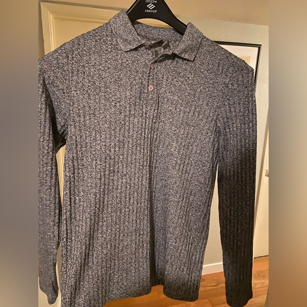 ASOS Charcoal Textured Knit Polo